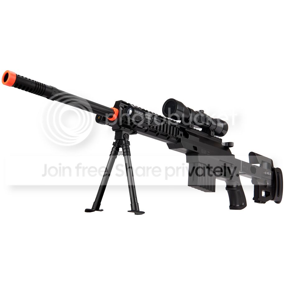 350 FPS SPRING AIRSOFT SNIPER RIFLE GUN w/ 6mm BB BBs Scope Laser Light